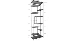 Regał Loft 60x195 cm czarny
