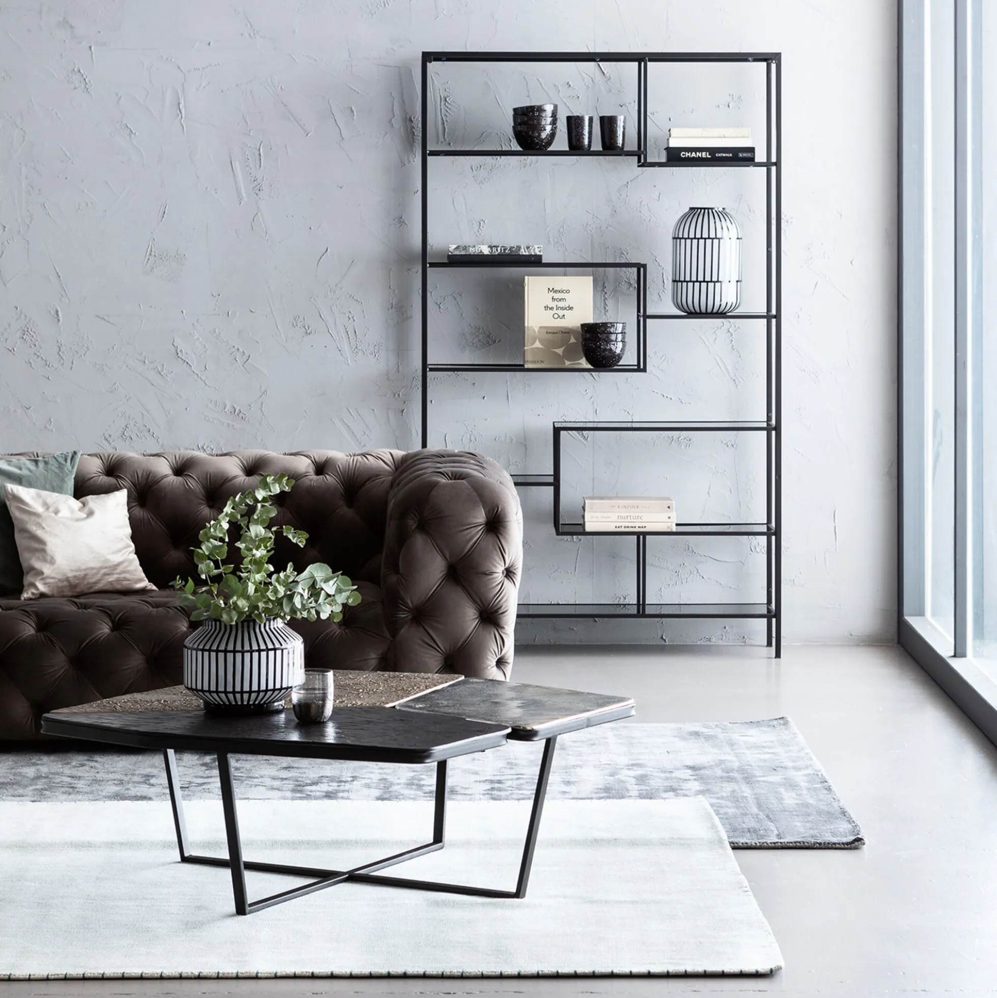 Regał Loft 115x195 cm czarny