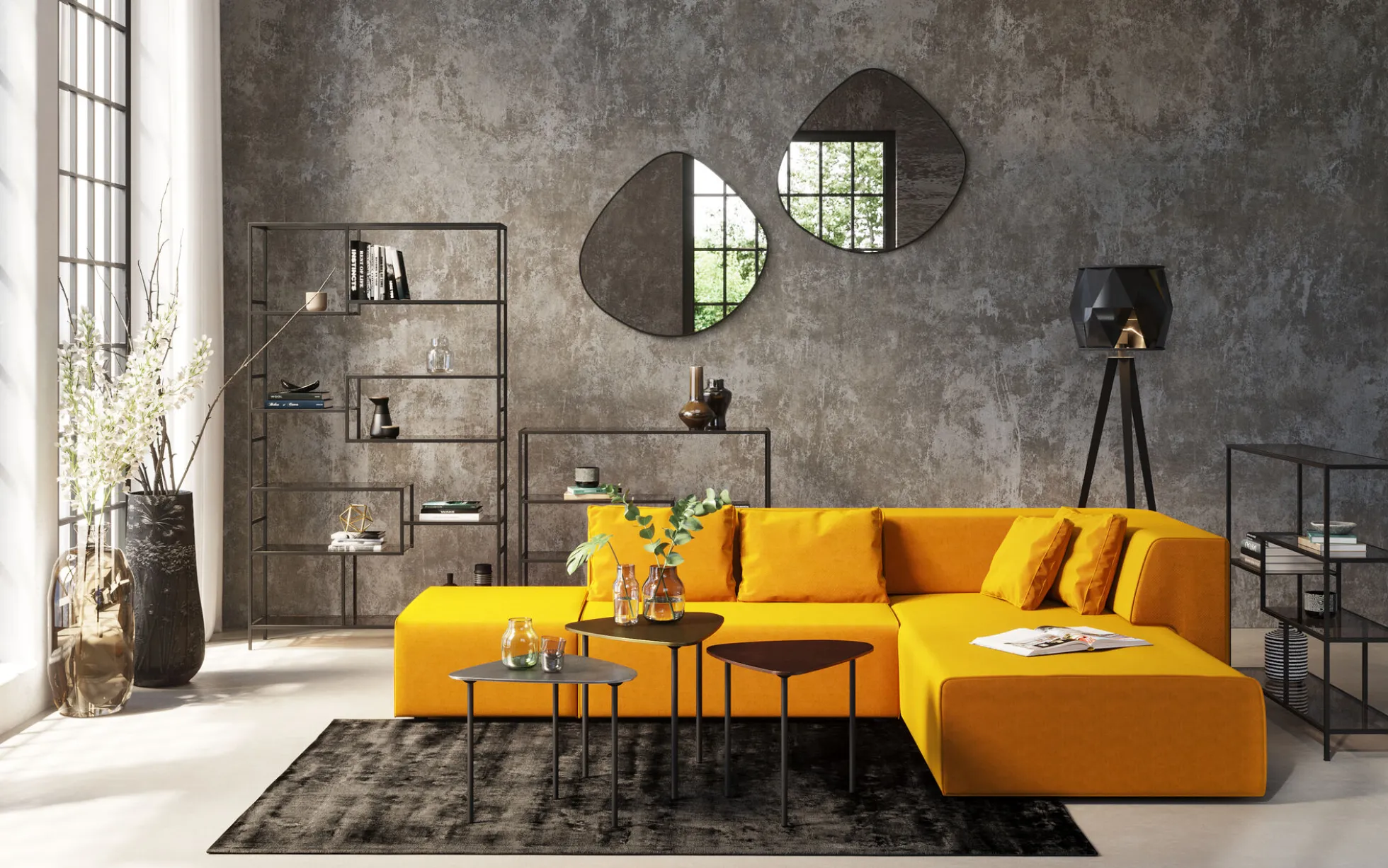 Regał Loft 115x195 cm czarny