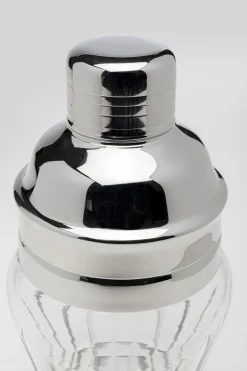Shaker do drinków szkło transparentne i srebrne aluminium 500 ml