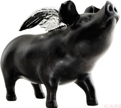 Skarbonka Rockstar Pig 23x17 cm czarna