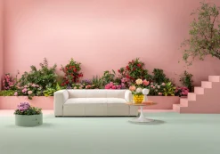 Sofa Cubetto Cord 3 os. 220 cm kremowa