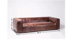 Sofa Cubetto 259x67 cm brązowa