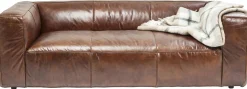 Sofa Cubetto 220x67 cm brązowa skóra naturalna