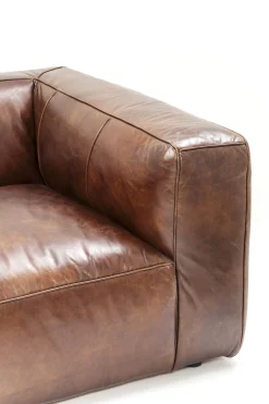 Sofa Cubetto 220x67 cm brązowa skóra naturalna
