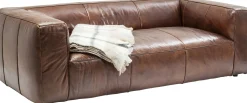 Sofa Cubetto 220x67 cm brązowa skóra naturalna