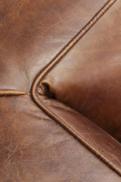 Sofa Cubetto 220x67 cm brązowa skóra naturalna