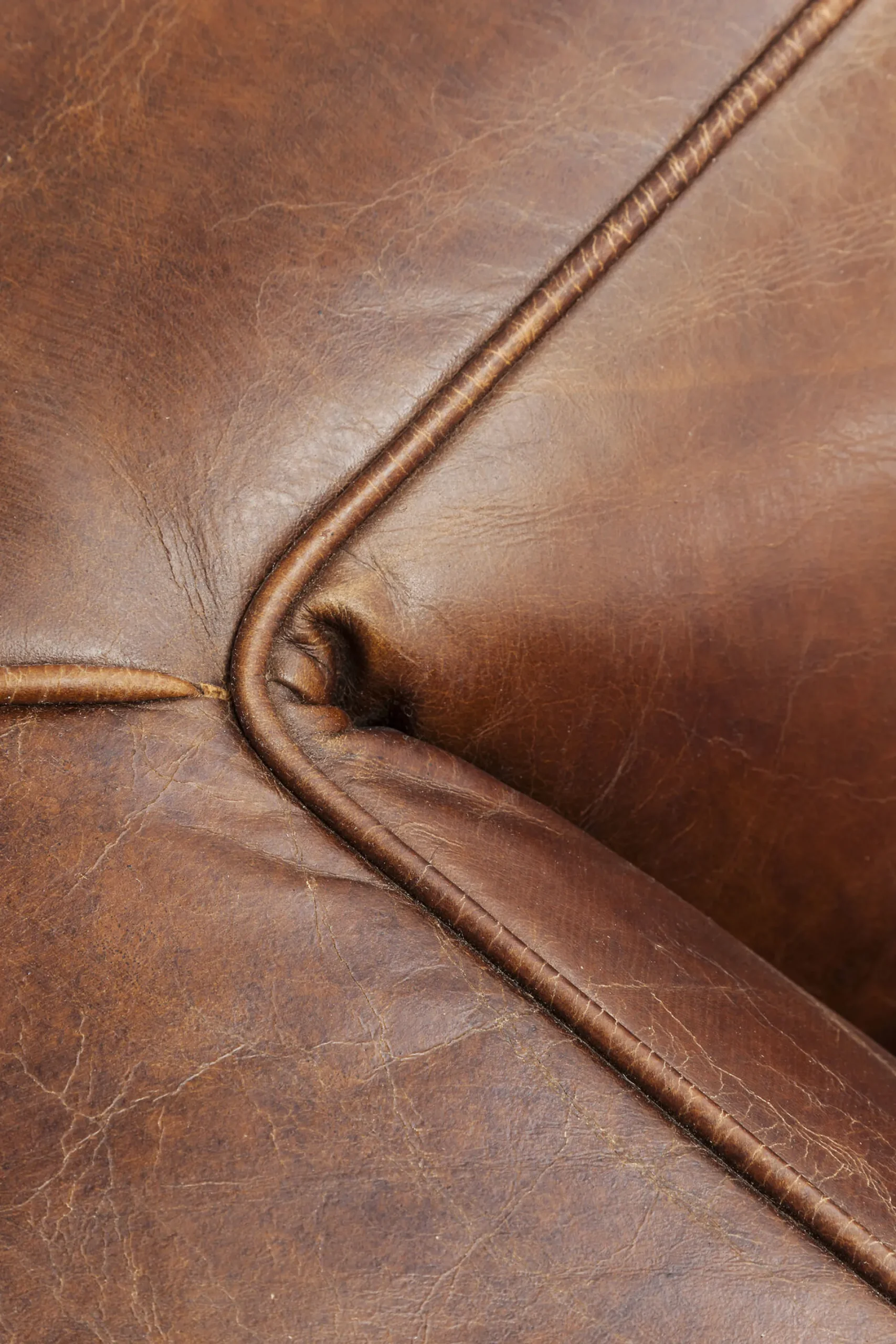 Sofa Cubetto 220x67 cm brązowa skóra naturalna