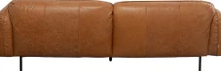 Sofa ekskluzywna 2-osobowa skórzana jasnobrązowa 228 cm