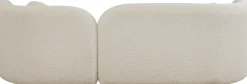 Sofa kremowa 3-osobowa tkanina boucle 225 cm