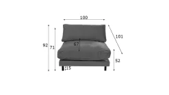 Sofa - moduł Discovery 100x101 cm bursztynowa