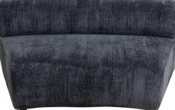 Sofa - moduł zaokrąglony tapicerka szaroniebieska 145 cm