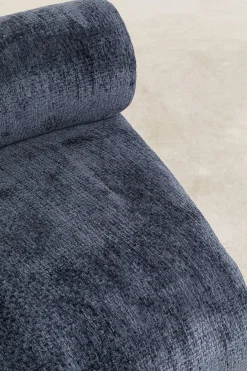 Sofa - moduł zaokrąglony tapicerka szaroniebieska 145 cm