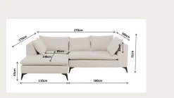Sofa narożna Jimmy kremowa lewa