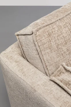 Sofa 2-osobowa beżowa tkanina szenilowa nogi czarne 178 cm