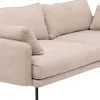 Sofa 3-osobowa do salonu kremowa z czarnymi stalowymi nogami 245 cm