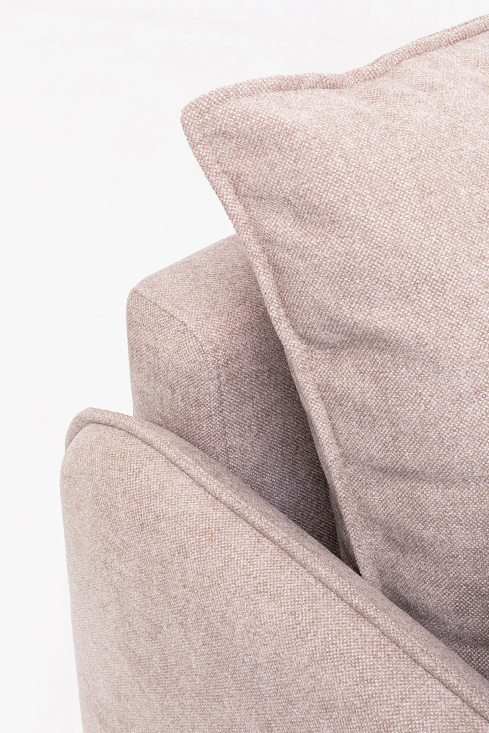 Sofa 3-osobowa do salonu kremowa z czarnymi stalowymi nogami 245 cm