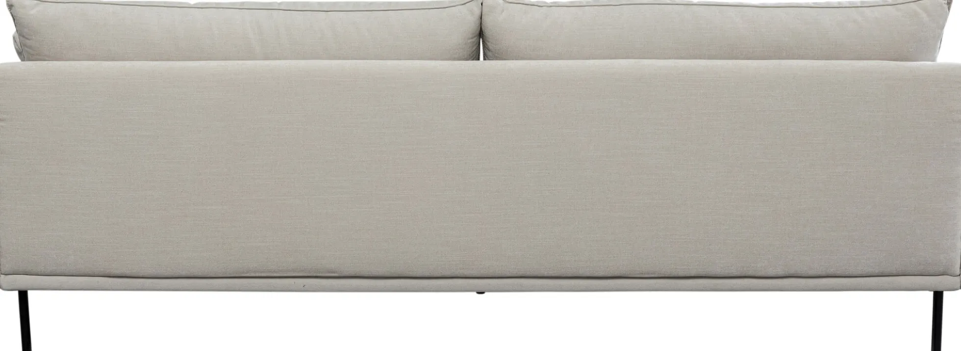 Sofa 3-osobowa do salonu kremowa z czarnymi stalowymi nogami 245 cm
