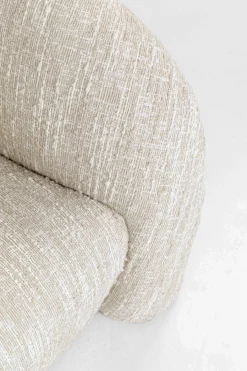 Sofa 3-osobowa kremowa zaokrąglony kształ 261 cm