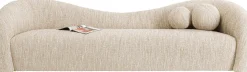 Sofa 3-osobowa kremowa zaokrąglony kształ 261 cm