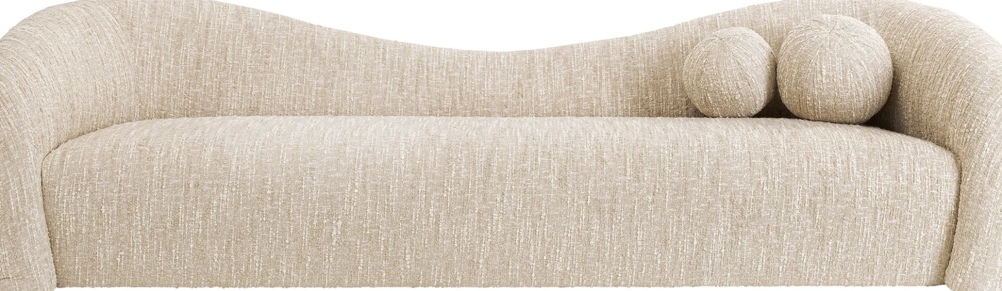 Sofa 3-osobowa kremowa zaokrąglony kształ 261 cm