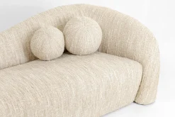 Sofa 3-osobowa kremowa zaokrąglony kształ 261 cm