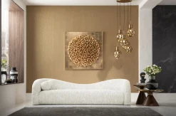 Sofa 3-osobowa kremowa zaokrąglony kształ 261 cm