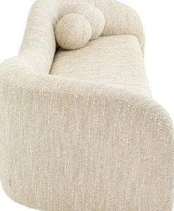 Sofa 3-osobowa kremowa zaokrąglony kształ 261 cm