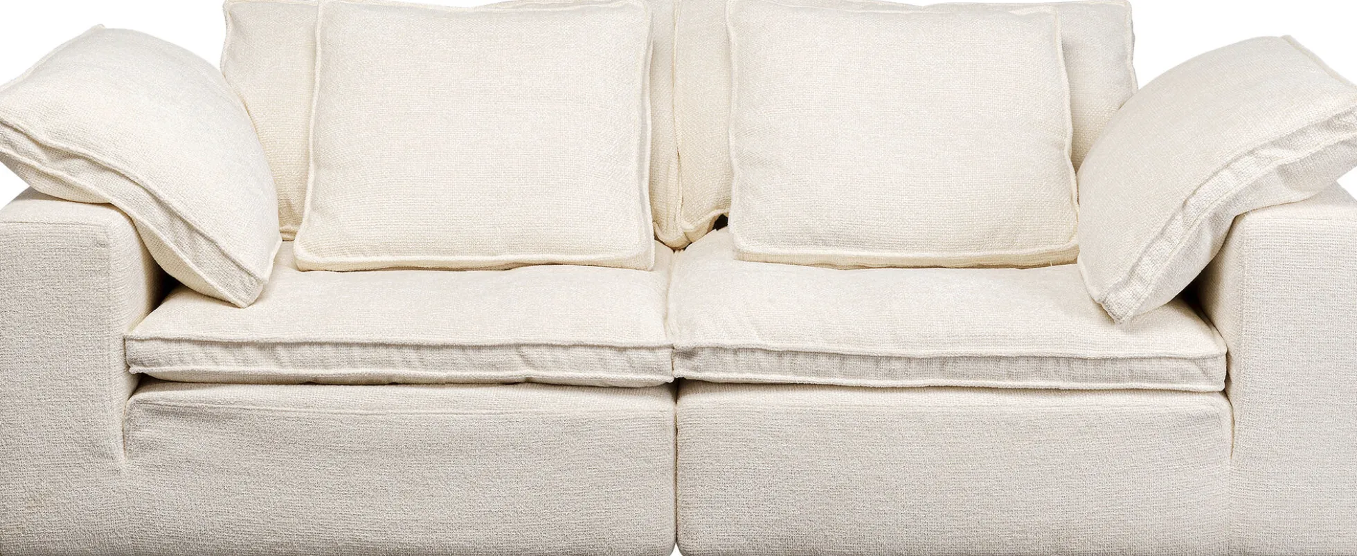 Sofa 3-osobowa skandynawska biała z poduszkami 230 cm