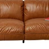 Sofa 3-osobowa skóra semianilinowa brązowa 226 cm