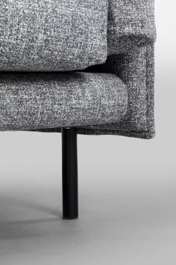 Sofa 3-osobowa w kolorze szarym nogi stalowe czarne 230 cm