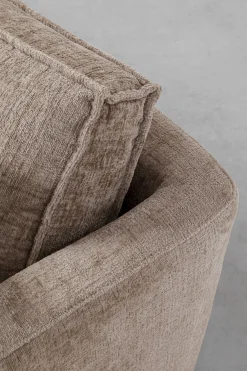Sofa 3-os. tapicerowana w kolorze szarym nogi stal czarne 233 cm