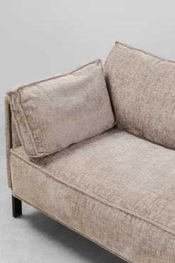 Sofa 3-os. tapicerowana w kolorze szarym nogi stal czarne 233 cm