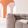 Sofa pikowana 3-osobowa jasnobrązowa 240 cm