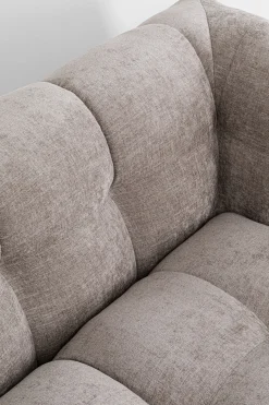 Sofa pikowana 3-osobowa jasnobrązowa 240 cm