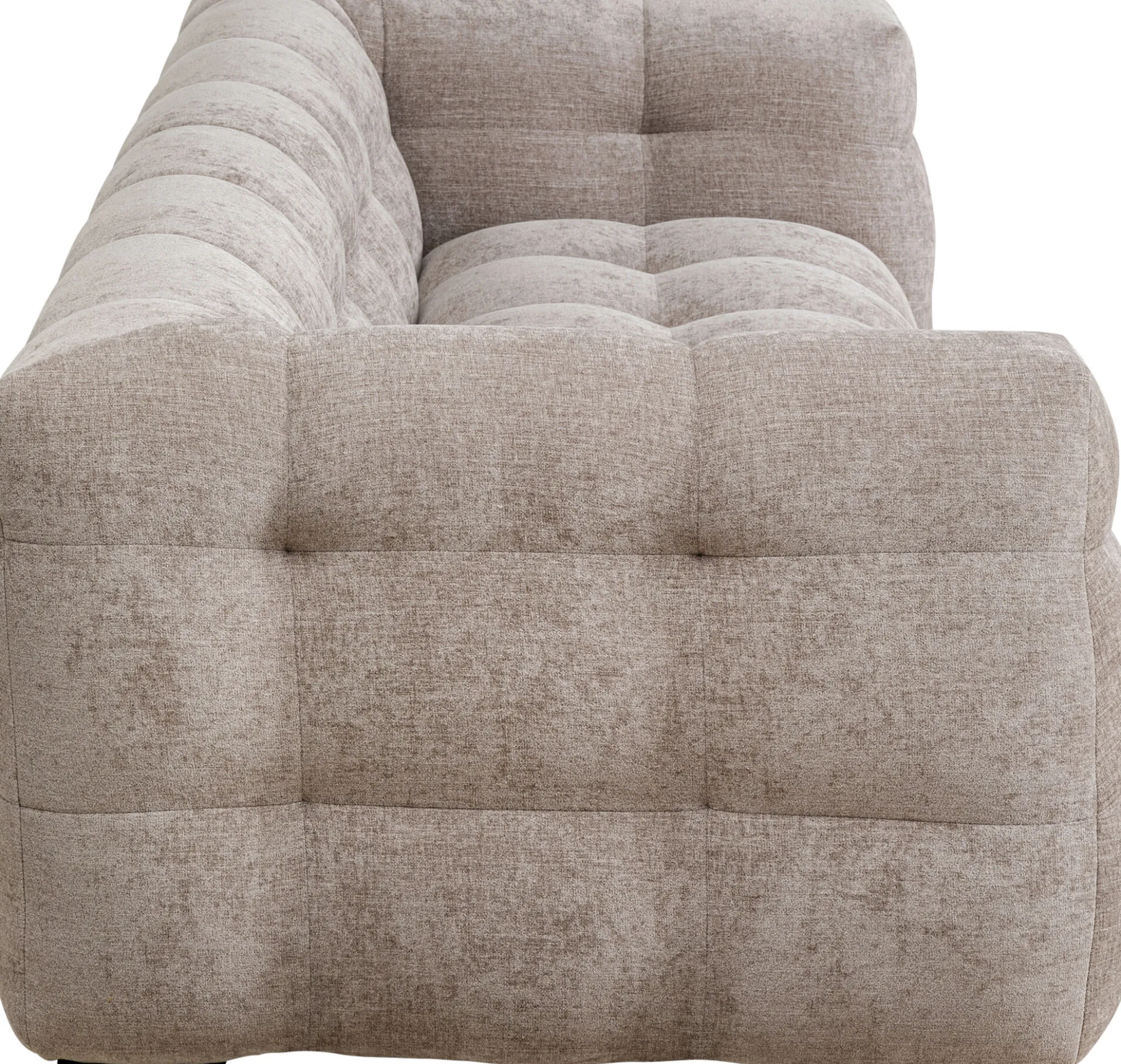 Sofa pikowana 3-osobowa jasnobrązowa 240 cm