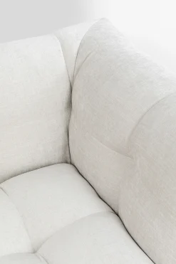 Sofa pikowana 3-osobowa kremowa 240 cm