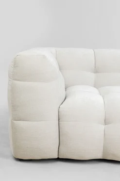 Sofa pikowana 3-osobowa kremowa 240 cm