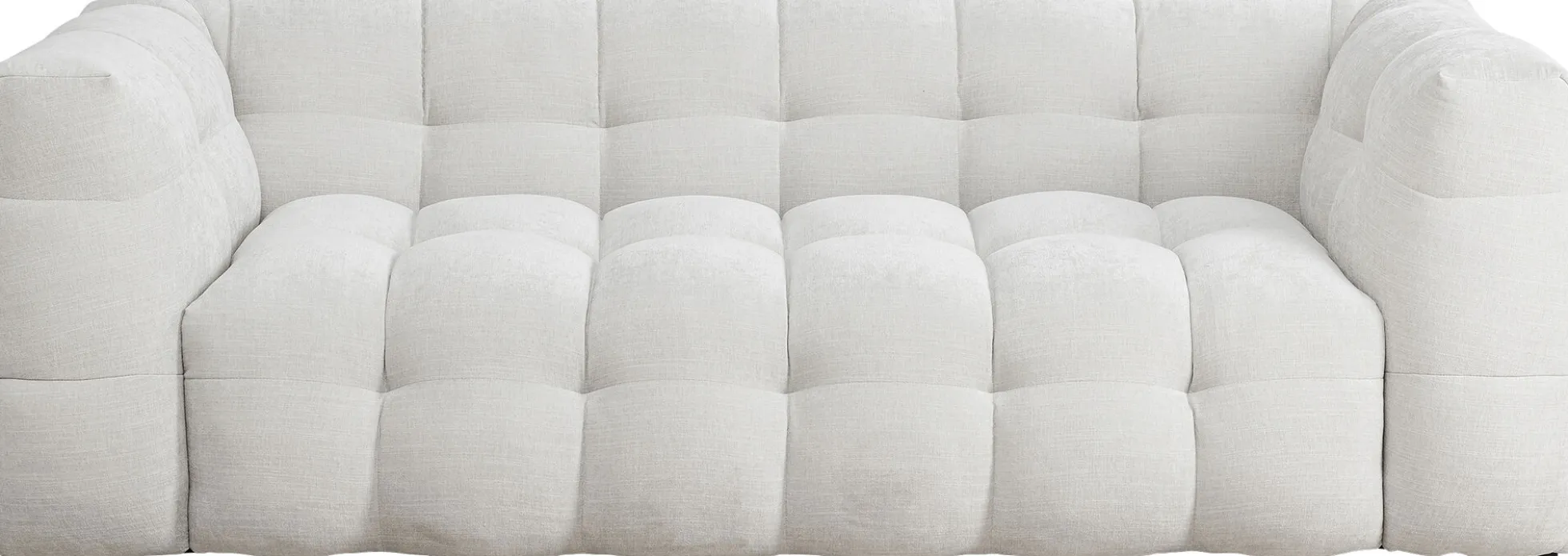 Sofa pikowana 3-osobowa kremowa 240 cm
