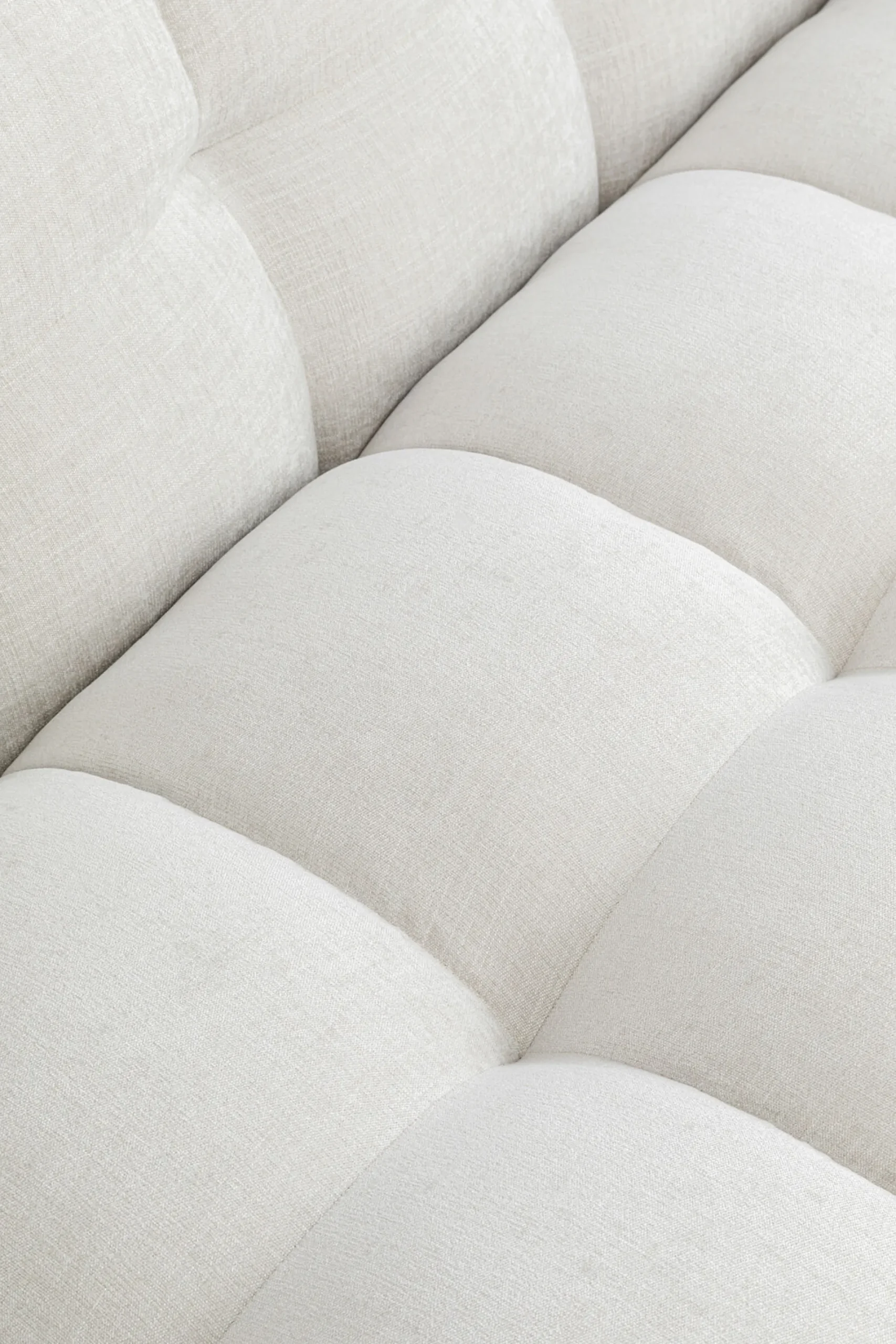 Sofa pikowana 3-osobowa kremowa 240 cm