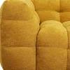 Sofa pikowana 3-osobowa żółta 240 cm