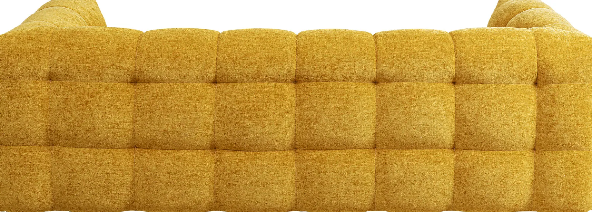 Sofa pikowana 3-osobowa żółta 240 cm