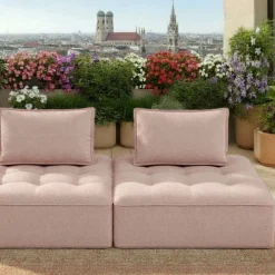 Sofa Portofino różowa ogrodowa (2/Set)