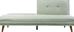 Sofa rozkładana z podłokietnikami 222x86 cm jasnozielona na brązowych nóżkach