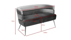 Sofa Sandwich 125 cm jasnoróżowa