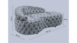 Sofa Santa Barbara 162x65 cm beżowa