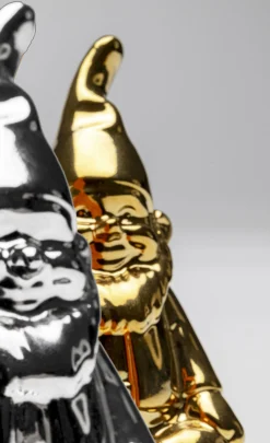 Solniczka i pieprzniczka Gnome srebrno-złota (2-szt)