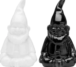 Solniczka i pieprzniczka Gnome czarno-biała (2-szt)