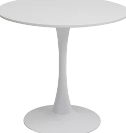 Stół do jadalni biały blat MDF noga stalowa Ø80 cm
