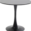 Stół do jadalni czarny blat MDF noga stalowa Ø80 cm